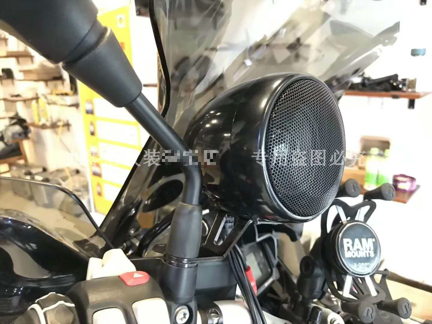 摩托车音响带蓝牙4寸 12v哈雷低音炮防水大功率印第安改装喇叭mp3