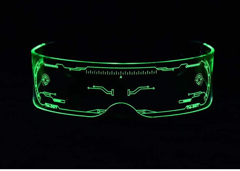 未来科技感眼镜 赛博朋克未来科技感护目眼镜科幻发光