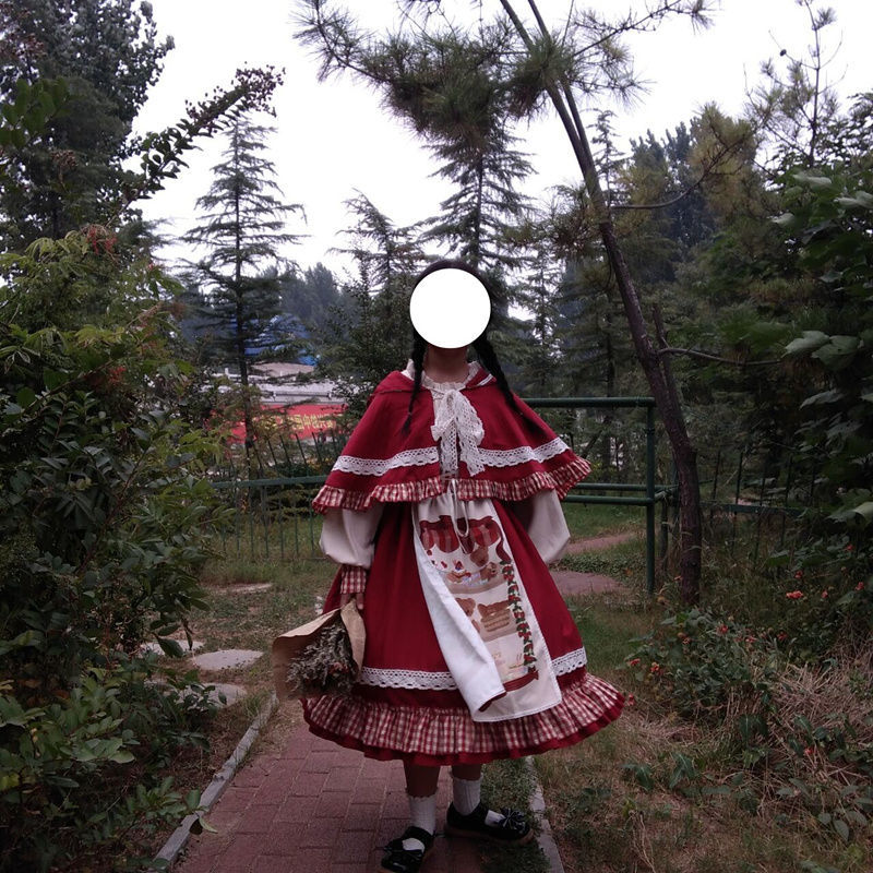【品质女装 】小红帽洛丽塔lolita圣诞新年红斗篷少女