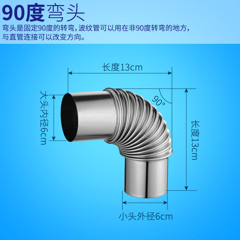 内燃气热水器不锈钢排烟管强排排气管加长安装配件适用美的万和林 100