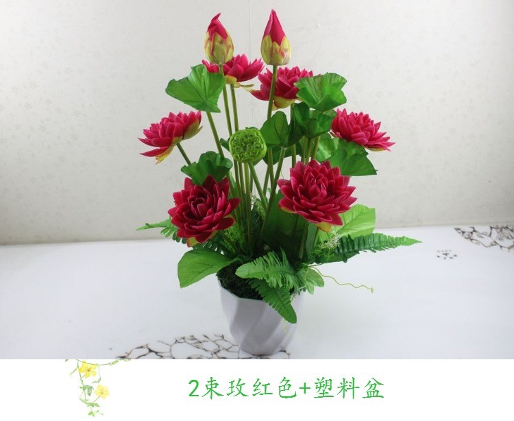 【当季精选】仿真荷花莲花供佛用品 假花供佛花佛堂 观音佛前花摆件