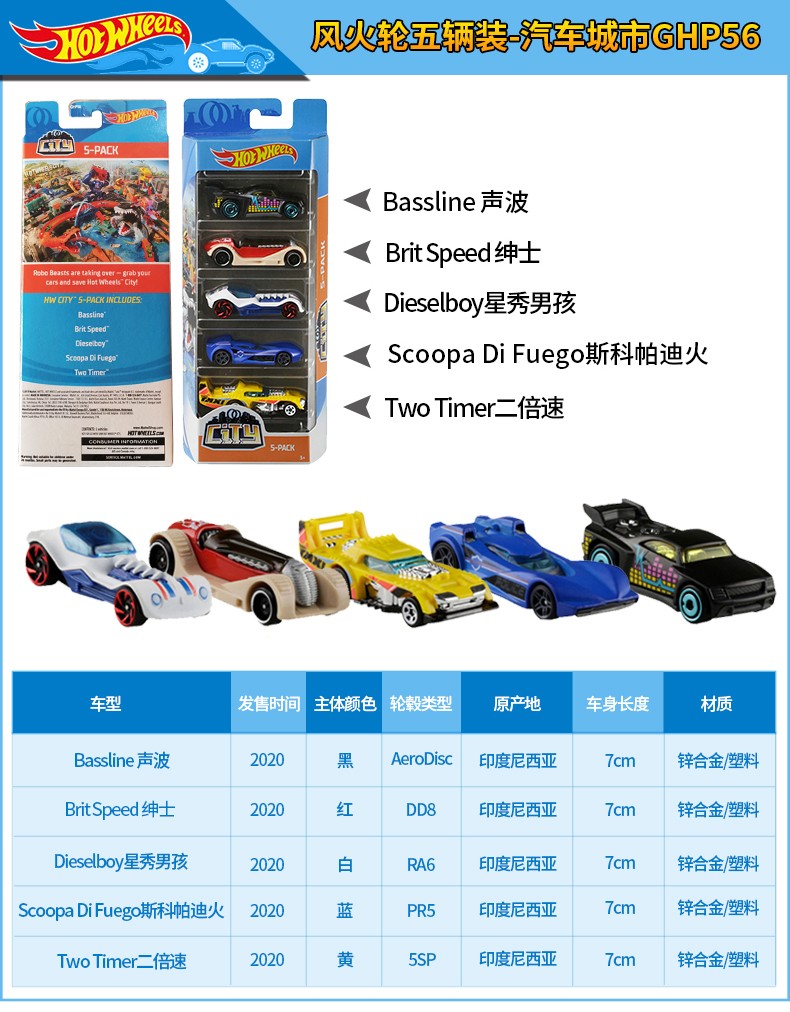 风火轮hot wheels小跑车轨道赛车小汽车玩具车男孩模型小车1806 游