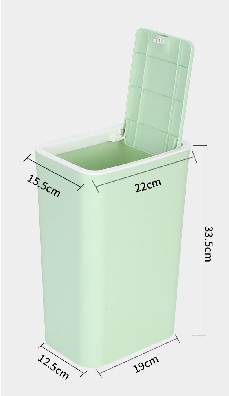 家用按压式垃圾桶带盖厨房折叠塑料桶大号客厅卧室卫生间纸篓桶 弹簧