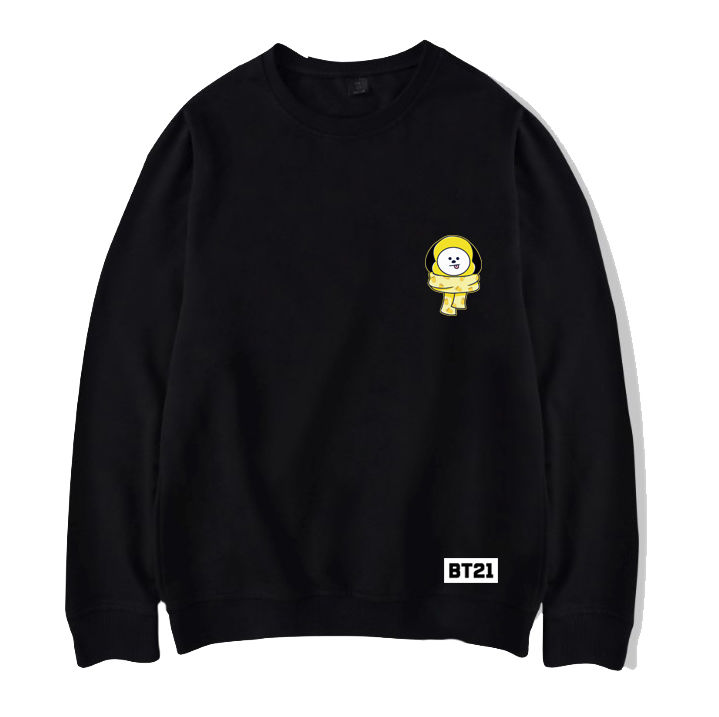 韩版bt21防弹少年周边圆领卫衣卡通q版cookychimmy同款套头上衣粉红色