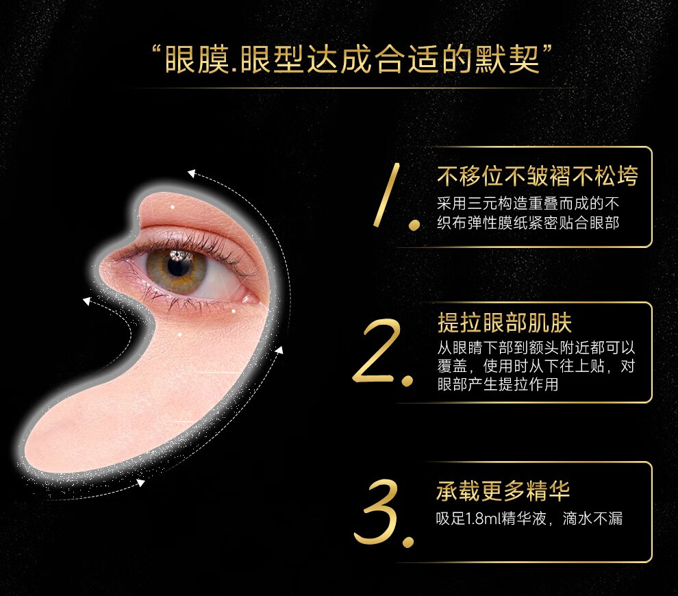 蛇毒（Spa treatment）原装蛇毒HAS眼膜淡化细纹眼圈眼袋提拉紧致抗皱眼贴男女适用 蛇毒眼膜【60枚/红盒】