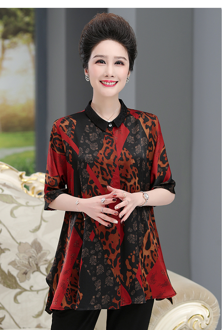 人重磅真丝香云纱上衣女套装加肥加大码胖妈妈夏装半袖衬衫品牌特价