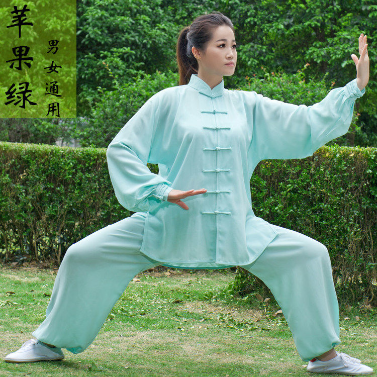 太极服女秋款男麻纱中国风春秋练功服太极拳服装中老年晨练武术服