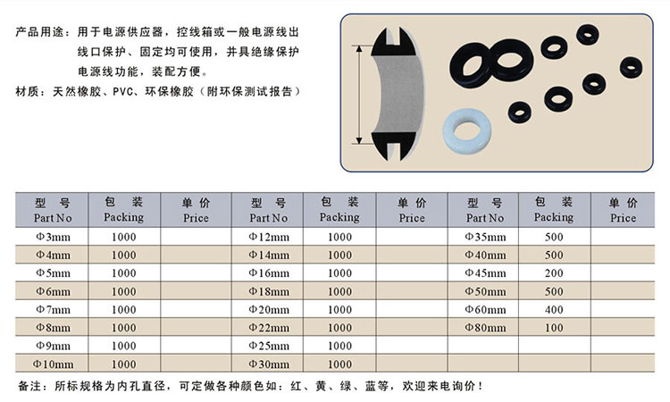 定制护线圈护线套橡胶双面保护圈出线环过线圈护线环套密封o型圈内孔