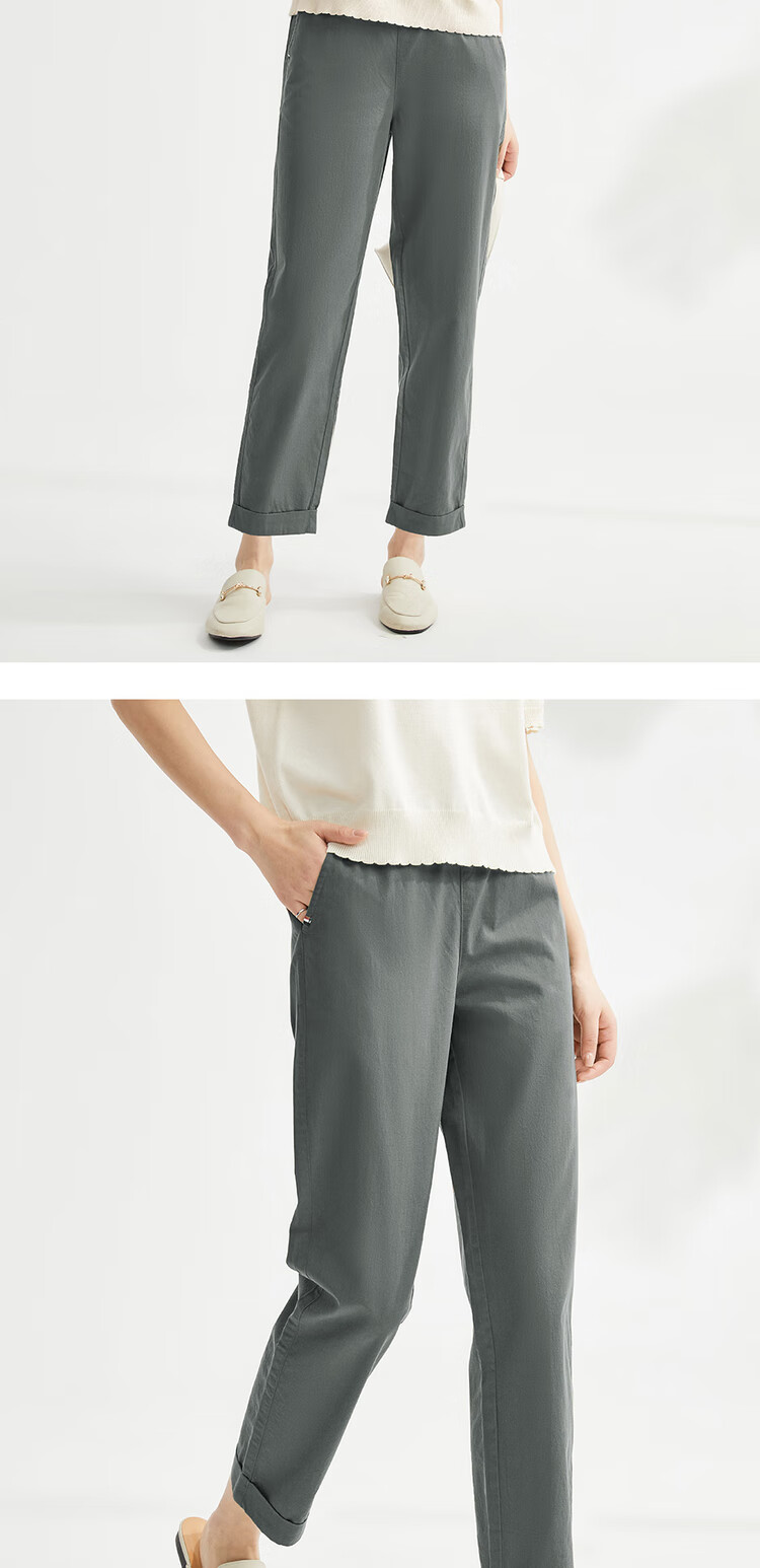 Женские брюки Giordano, летние, из чистого хлопка, с эластичным поясом, легкие повседневные брюки, модель 05424354