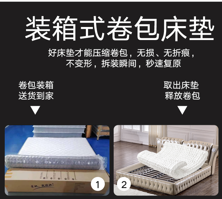 7，雙正 牀墊15cm厚壓縮卷包牀墊2米*2米蓆夢思2.2m乳膠獨立彈簧牀墊20cm 厚15cm：硬質棉+獨立彈簧 中硬款 2.0米*2.0米