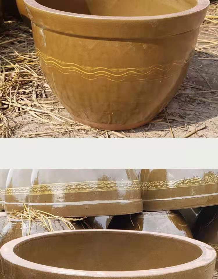 鹿凌青 土陶睡莲花盆缸老式粗陶家用水缸庭院造景养鱼荷花缸莲花