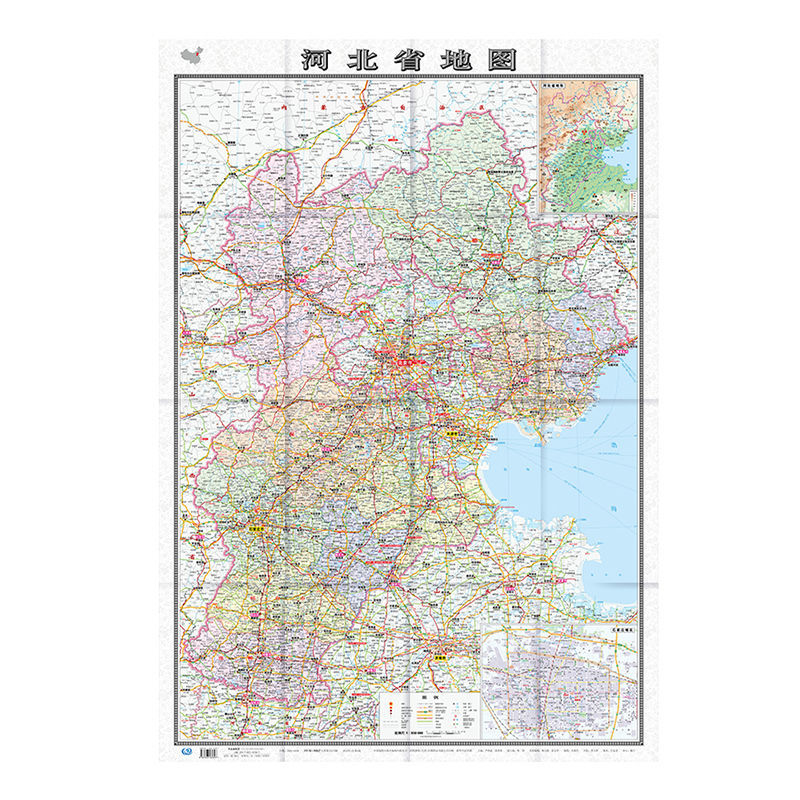 2021版河北省地图便携版约1108米中国分省系列办公装饰墙贴图
