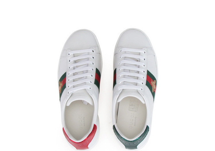 gucci 古驰 gucci女鞋 ace系列 女士小蜜蜂刺绣小白鞋