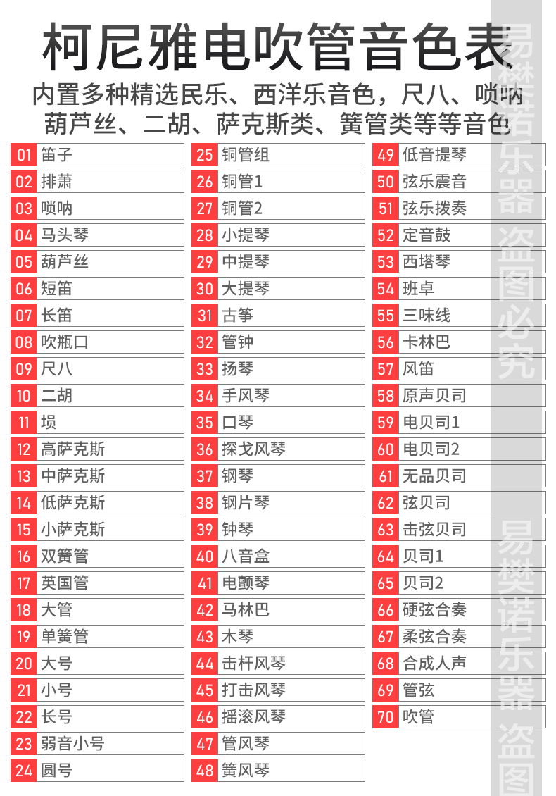 卓乐(joyo) 商品名称:柯尼雅ky60s国产电吹管乐器大全罗兰雅佳电