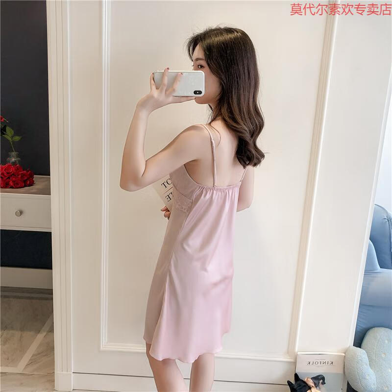 2021品牌新品真丝睡衣女春秋款性感吊带睡裙一字领抹胸两件套薄款冰丝