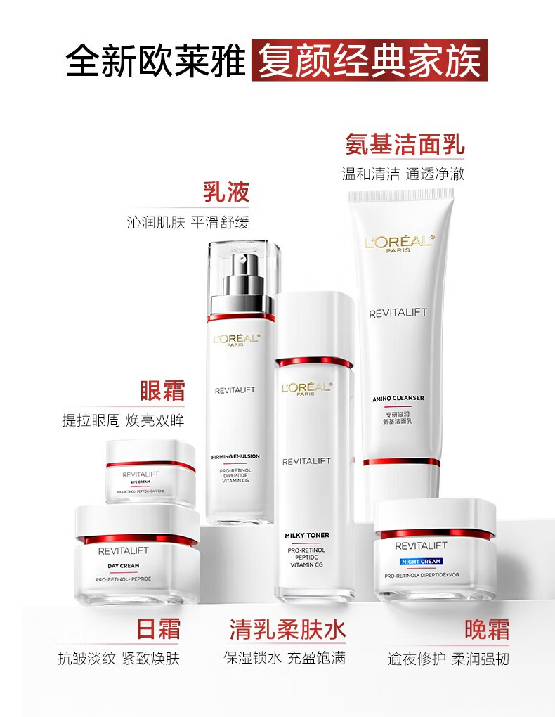 欧莱雅复颜视黄醇滋润套装抗皱紧致护肤礼盒化妆品水乳补水保湿淡纹礼物 【旅行装】水乳2件套*2
