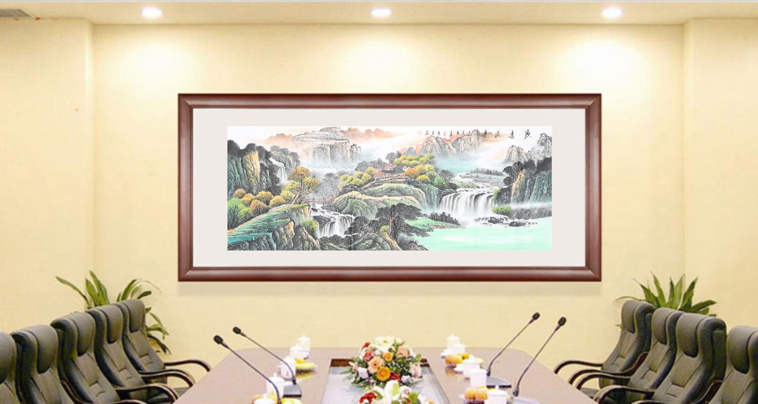 晓艺龙秀生手绘真迹山水画 客厅装饰字画公司办公室挂