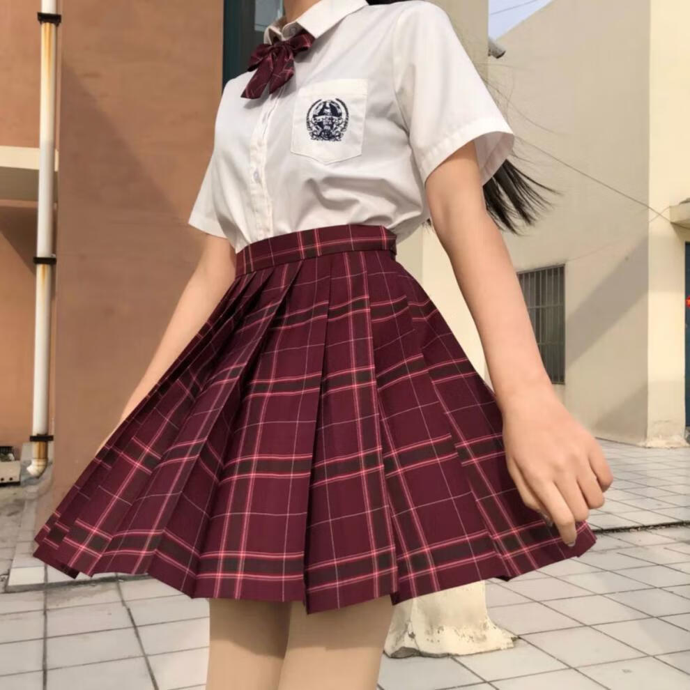 paidaili沙华jk日系正统jk制服中牌高腰学院风学生百搭暗黑风百褶裙
