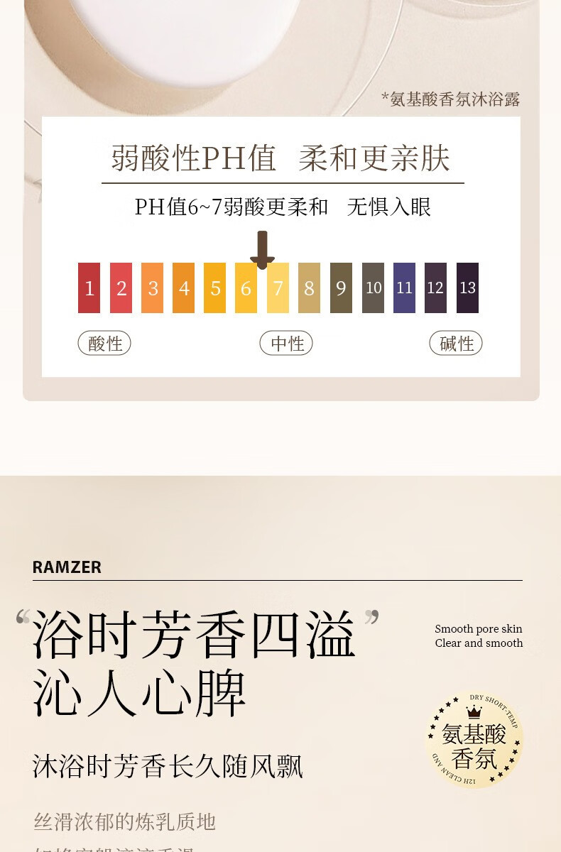 话语兰诗哲氨基酸香氛沐浴露 美妆工具留香嫩滑润肤沐浴露持久留香 氨基酸净透沐浴露