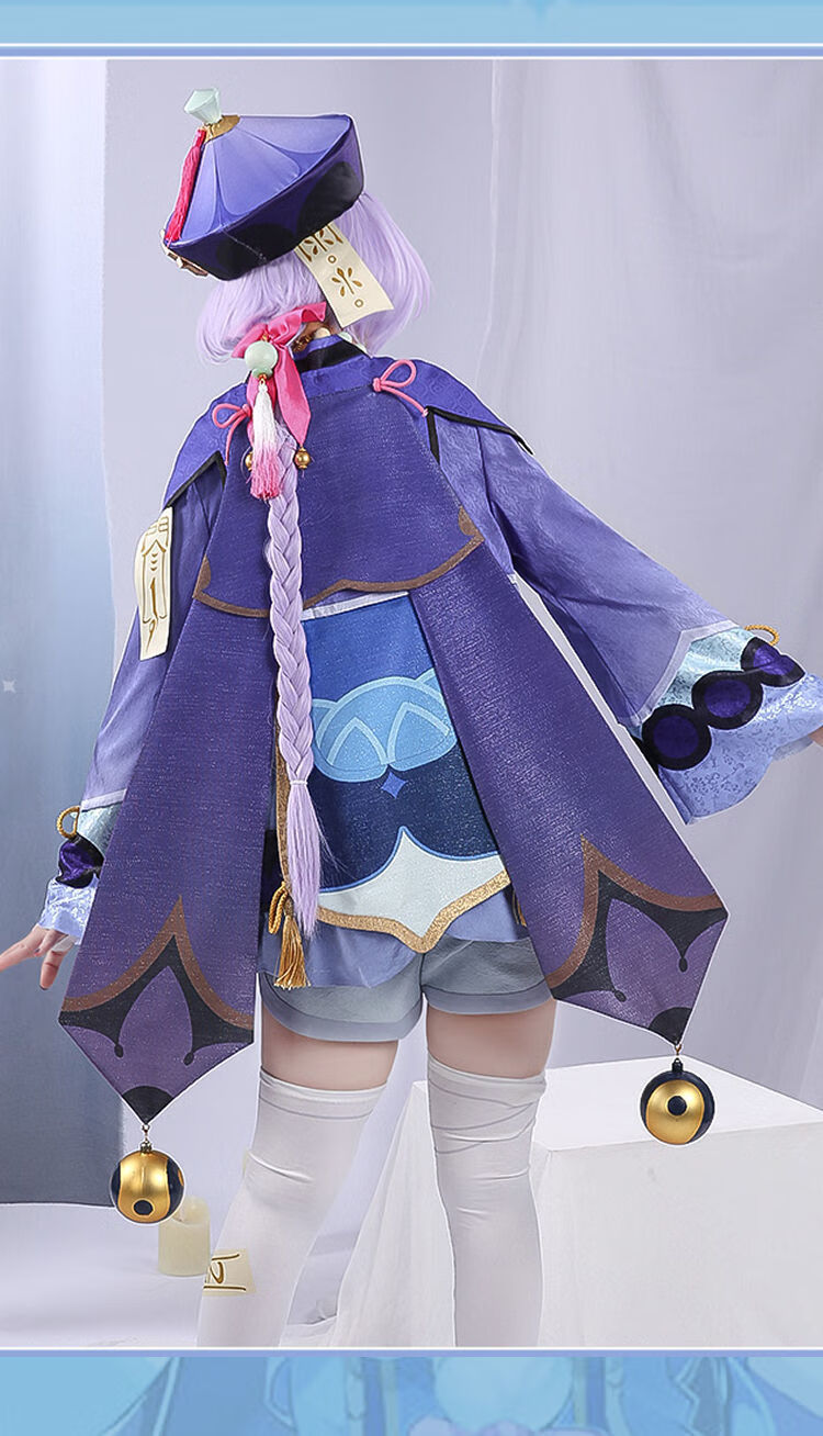 原神cos服僵尸七七cosplay服装女全套假发鞋子动漫游戏冻冻回魂夜 c服