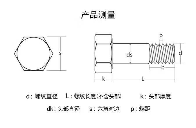 m6m8-m24mm 304不锈钢半牙螺栓外六角螺丝螺丝粗杆半螺纹半扣螺钉 m12