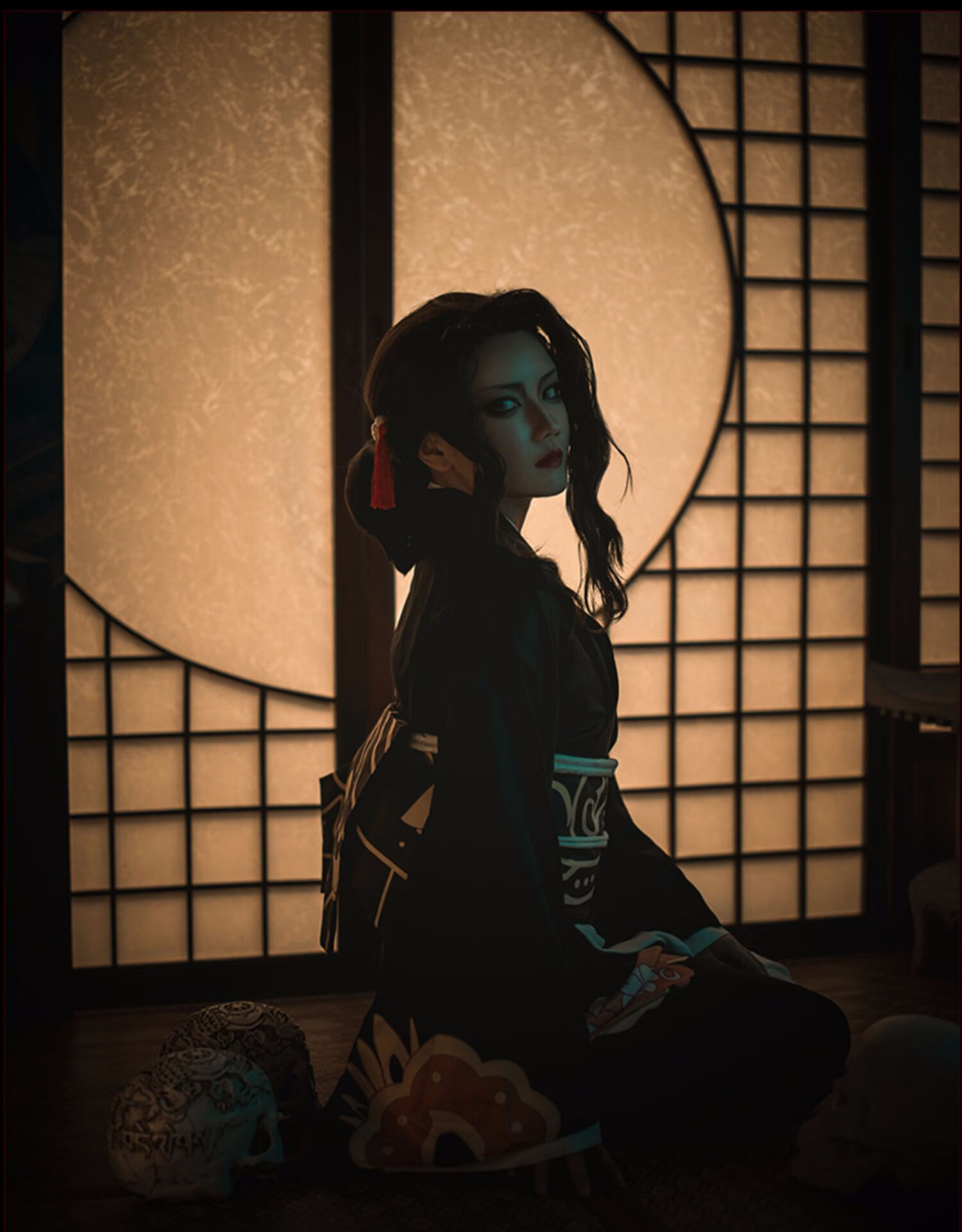 漫骨鬼灭之刃cos服鬼舞辻无惨cos女装和服和风cosplay