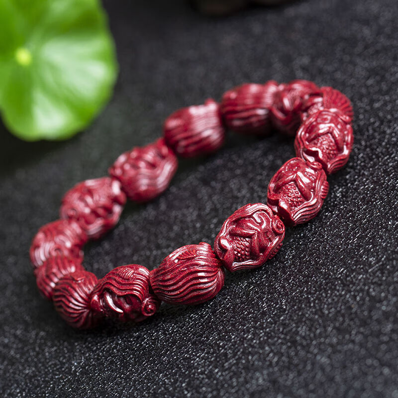 美人鱼高含量紫金砂手串镇惊安神手链天然朱砂手链 美人鱼手链 11mm