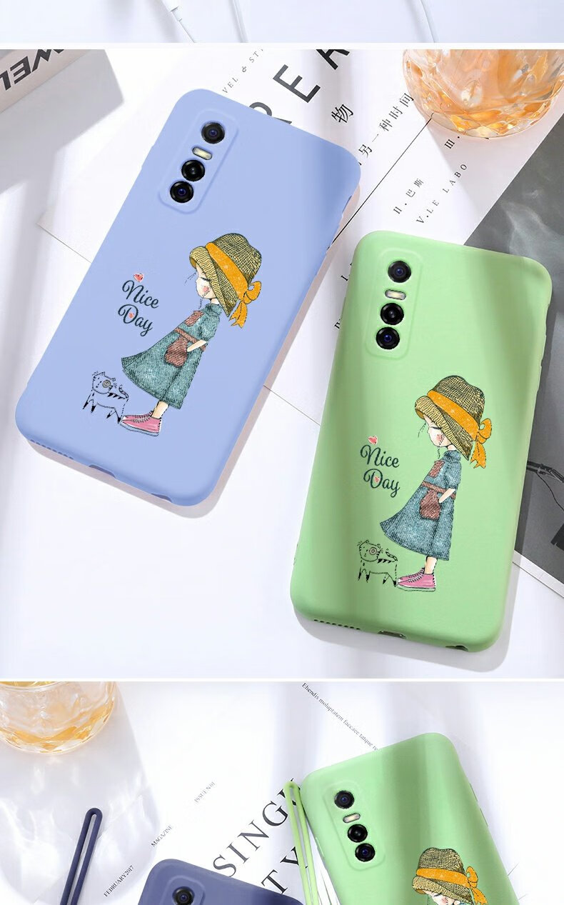 s7e美好的时光外壳液态硅胶镜头全包超薄男女款卡通手机套5 vivo s7e