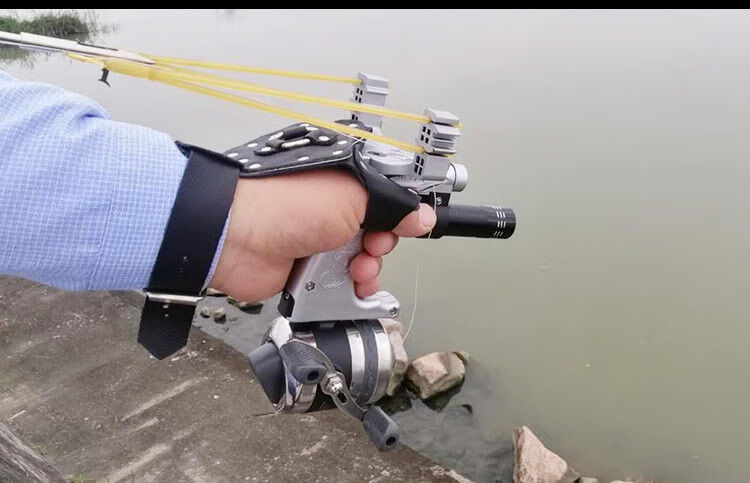 新款神器工具激光打鱼弹弓捕鱼神器高精度器套装鱼鳔箭标 (红激光)