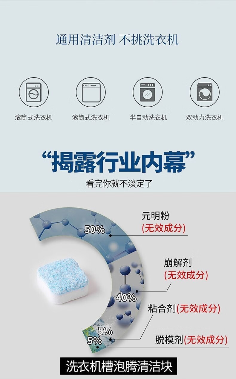 韩泊莉（HANBOLI）其他美妆工具美妆用品起泡网洗衣机槽清洁计 5包