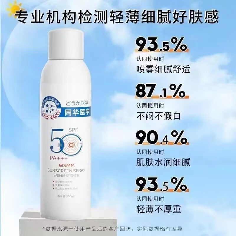 HOWEYA小光圈防晒喷雾SPF50+倍清爽夏季清爽肤感防晒喷雾 1瓶装