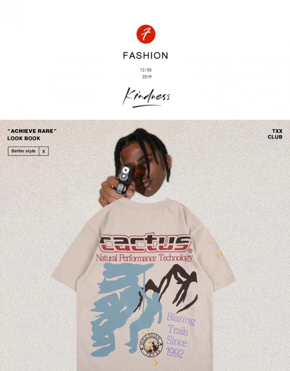 cactusjacklogo,cactusjack vansetu美潮travis scott cactus jack周边巡演嘻哈说唱宽松男女短袖