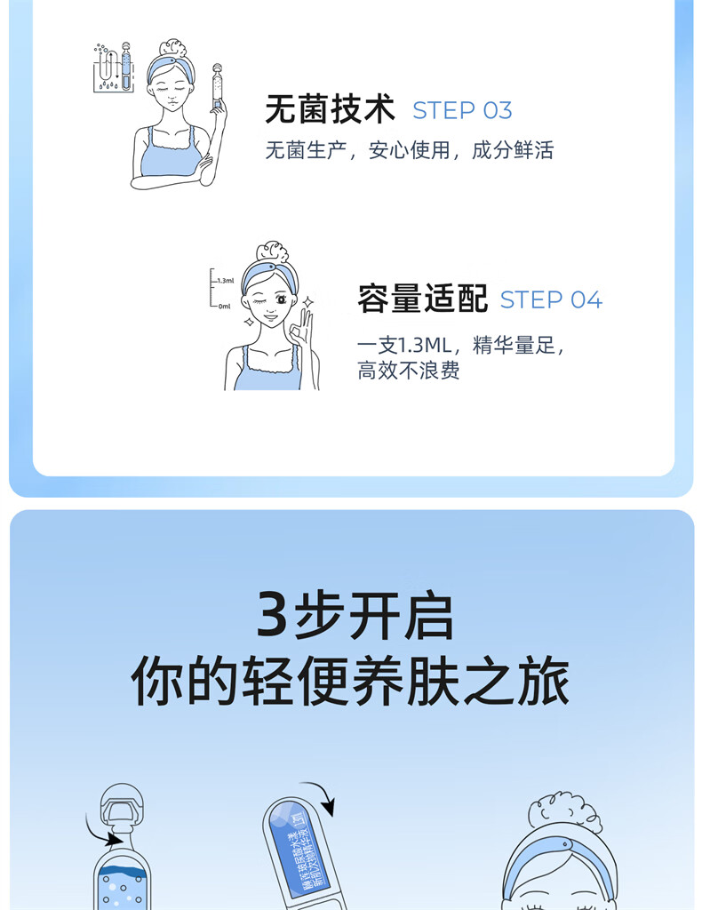 颐莲（RELLET）聚谷氨酸水光肌次抛精华液 提亮肤色玻尿酸保湿 30支礼盒装