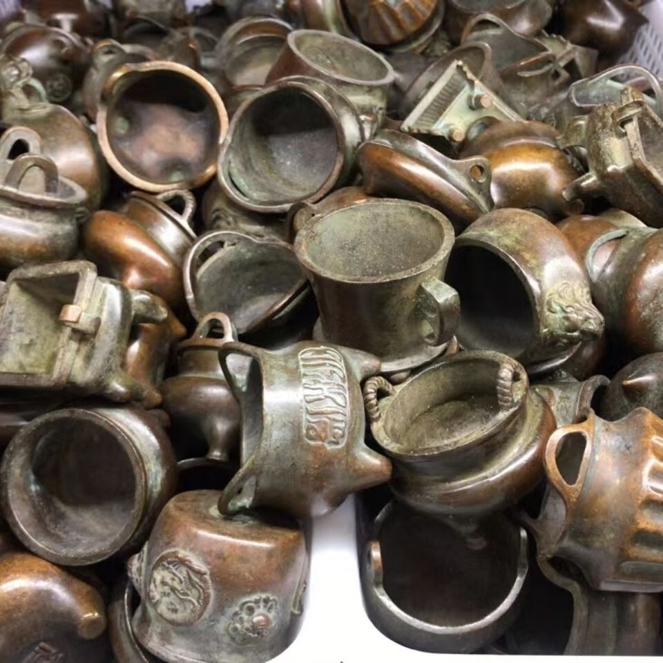 古玩铜香炉批发古董真品旧货捡漏宣德炉双耳炉仿古地摊老物件 圆形