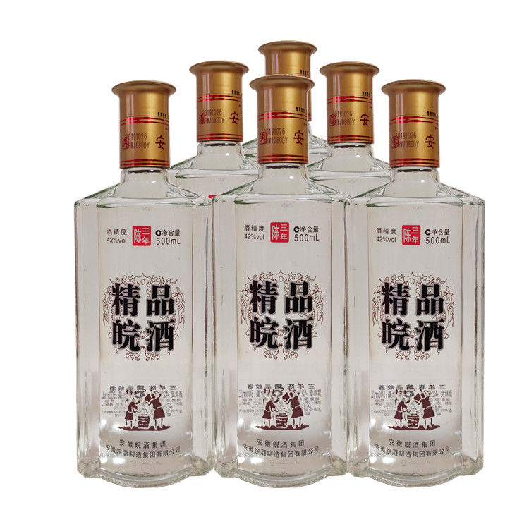 皖酒国产白酒徽酒名酒五粮纯粮浓香42度精品三年陈500ml6瓶500ml6瓶