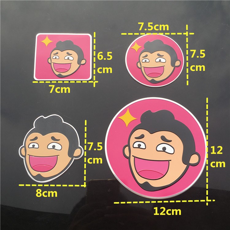 汽车改装tv搞笑创意车贴3d立体个性金属车标后档头像贴纸内涵段车贴气