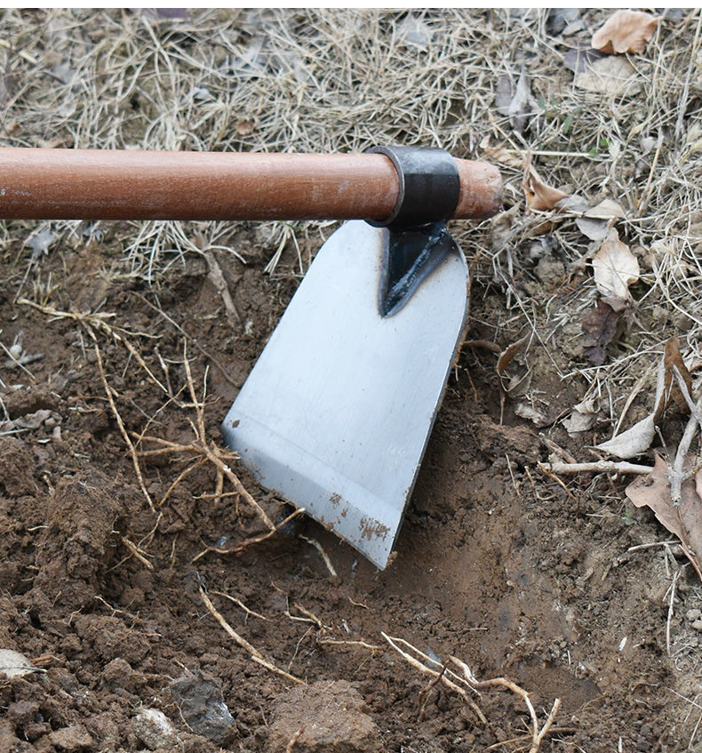 锰钢全钢锄头镐头农用老式挖地翻土种菜挖土除草工具农具锄头木柄