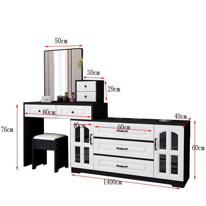 吉安达多功能梳妆台收纳柜一体经济型化妆台桌现代简约梳妆台卧室小