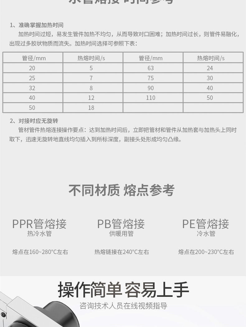 热熔器水管热熔机2063家用水电工程热合器电子数显恒温ppr焊接机63型