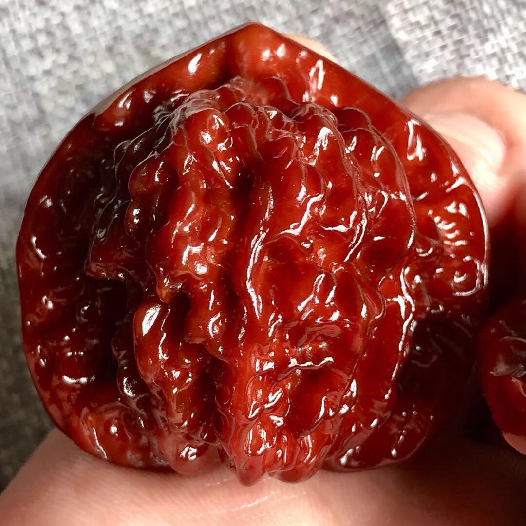 机刷包浆玉化文玩核桃官帽核桃苹果园狮子头核桃尺寸4048mm深度包浆