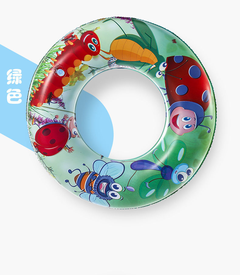 充气坐骑网红游泳装备初学者成人大号加厚 60加厚三层绿色泡泡圈2-5岁