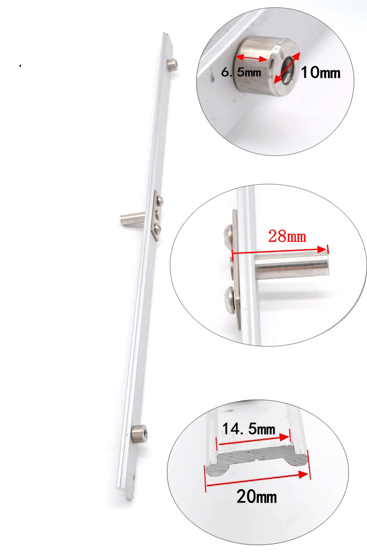 50铝合金门窗传动杆内外平开窗欧标杆推拉窗户两点锁点连杆联动杆 40c