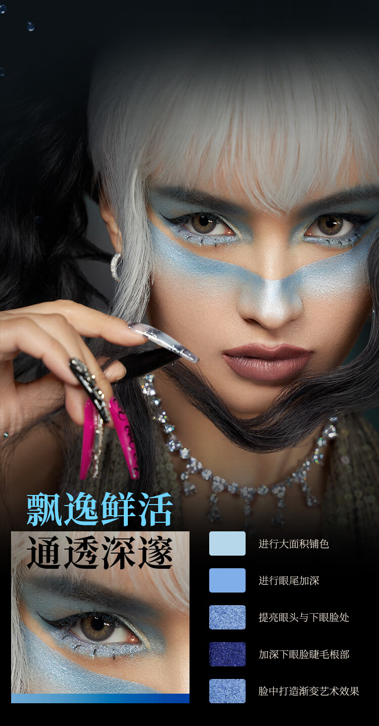 Jeffree Star J姐眼影哑光十八色眼影盘蓝血盘Blue Blood Palette