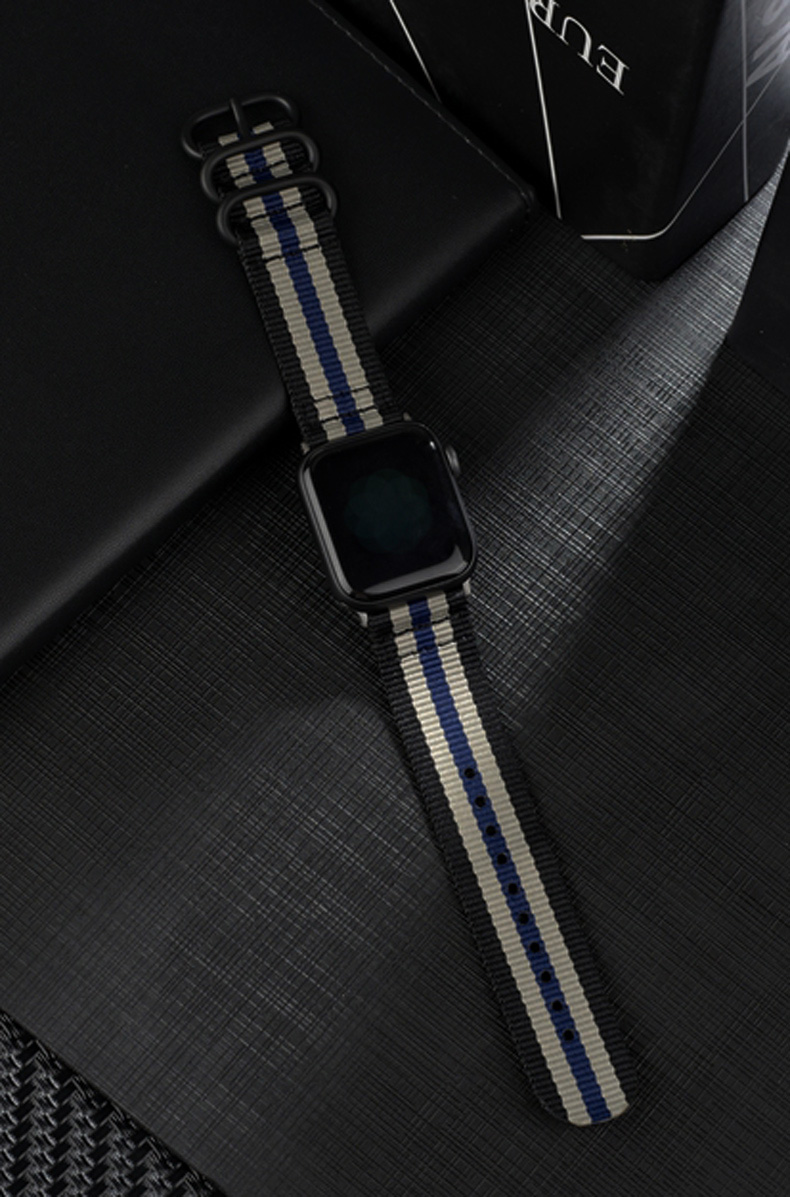 创意设计苹果手表表带applewatch6se精织尼龙iwatch54321代表带三扣款