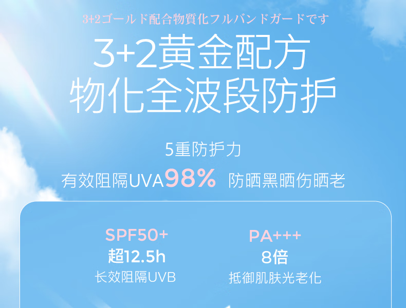 娜丽丝（NARIS）高倍防晒霜干皮保湿清透防晒隔离乳液化妆品鞠婧祎同款防水防汗 防晒霜50g
