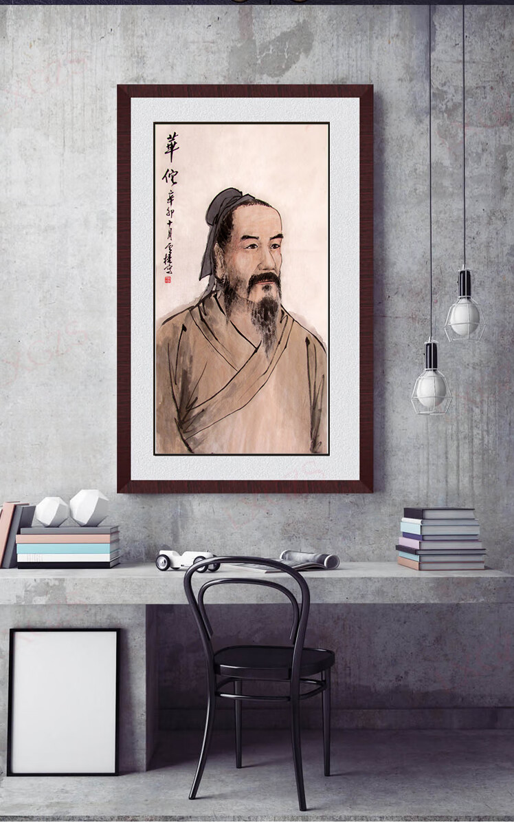 中国古代十大名医挂图 中国古代挂图 华佗扁鹊画像 中医养生挂画药店