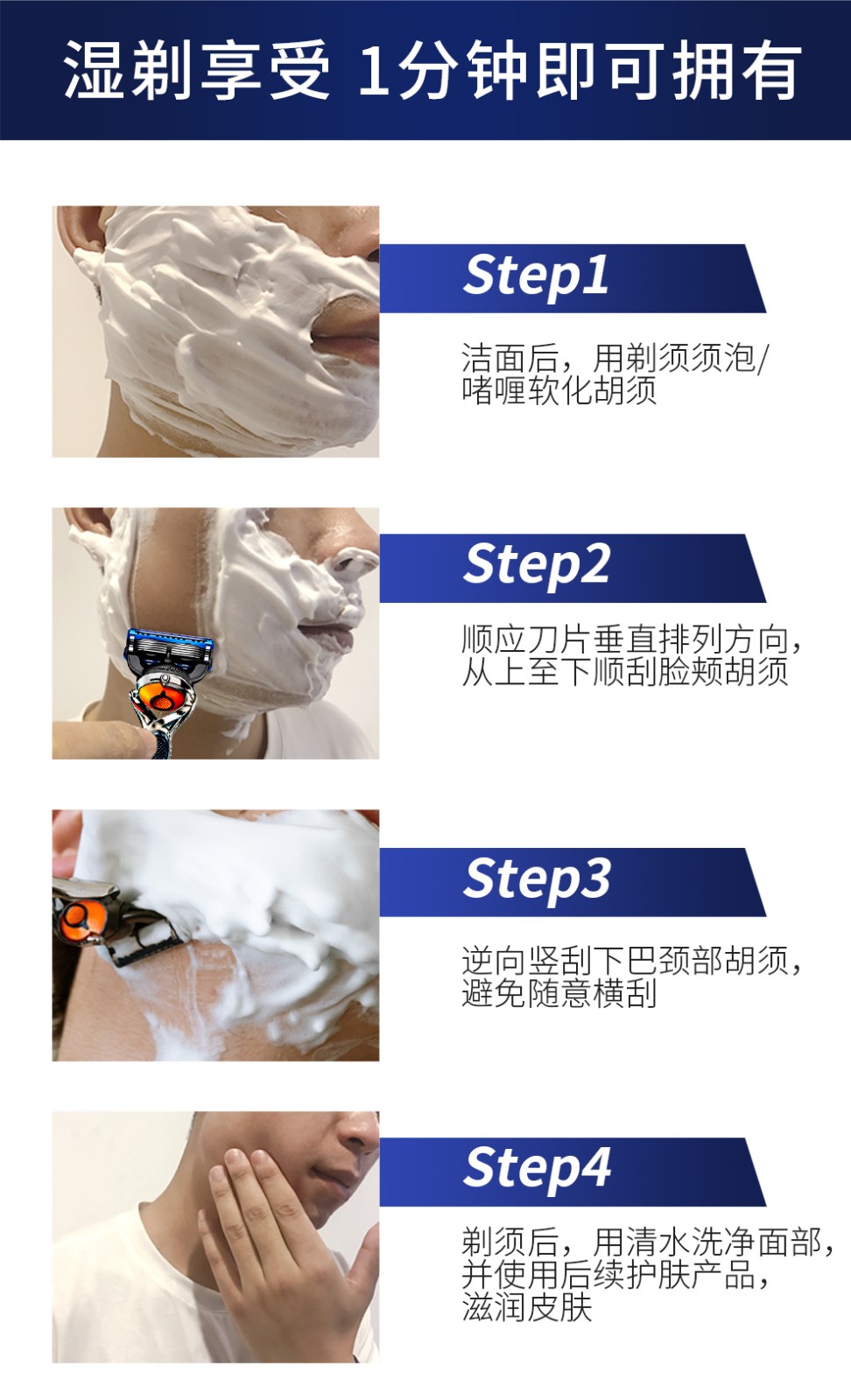 吉列（Gillette）锋隐致顺剃须刀手动刮胡刀锋速5层锋利耐用刀片 致顺1刀架5刀头礼盒【送人礼物】