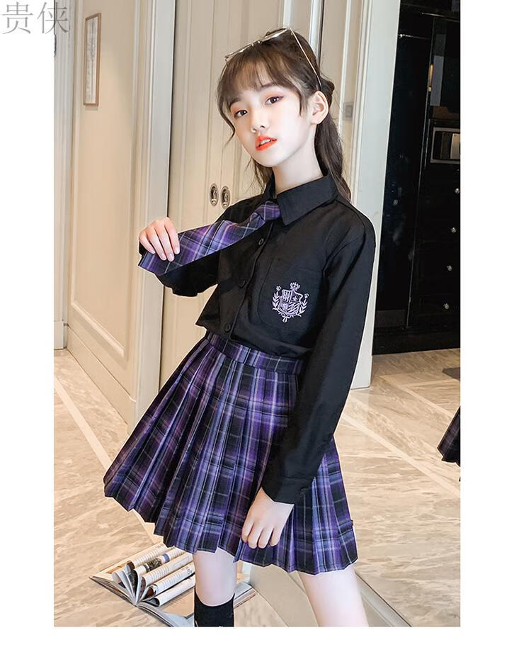 贵侠儿童jk制服女童装春装幼儿园班服水手服日系小学生jk套装新品短袖