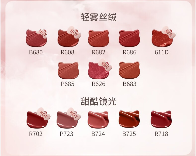 珂拉琪（COLORKEY）【热巴同款】hellokitty联名空气唇釉口红哑光口红唇彩唇蜜 B680 爆浆红荔