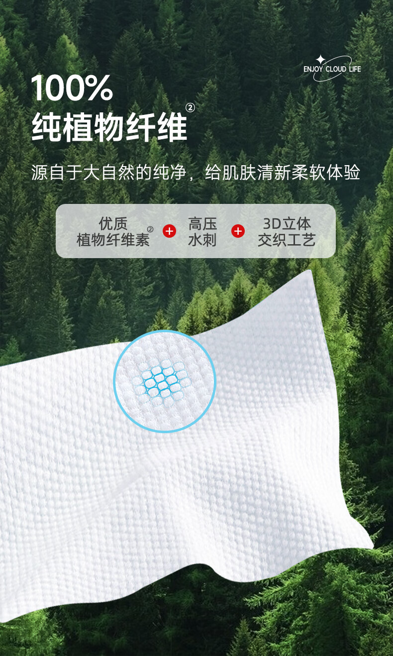 芷雨一次性洗脸巾悬挂式擦脸巾抽取式卸妆棉柔巾加厚洗面巾美容洁面巾 50抽*3包【可悬挂加厚款】